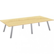 Special-T AIM XL Conference Table - Kensington Maple Rectangle Top - Powder Coated Dual Pitched Base - 108