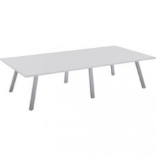 Special-T AIM XL Conference Table - Fashion Gray Rectangle Top - Powder Coated Dual Pitched Base - 10 ft Table Top Length x 60