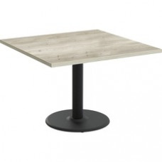 Special-T Cantina-2 Dining Table - Aged Driftwood Square Top - Black, Powder Coated Base - 36