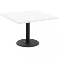 Special-T Cantina-2 Dining Table - White Square Top - Black Wrinkle, Powder Coated Base - 36