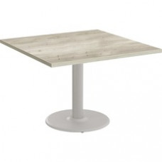 Special-T Cantina-2 Dining Table - Aged Driftwood Square Top - Fog Gray, Powder Coated Base - 36