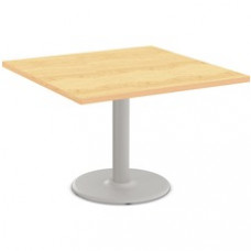 Special-T Cantina-2 Dining Table - Crema Maple Square Top - Fog Gray, Powder Coated Base - 36