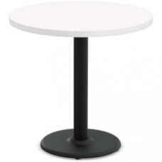 Special-T Cantina-2 Dining Table - White Round Top - Black Wrinkle, Powder Coated Base x 36