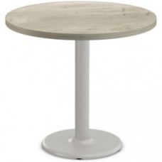 Special-T Cantina-2 Dining Table - Aged Driftwood Round Top - Fog Gray, Powder Coated Base x 36