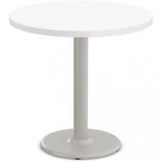 Special-T Cantina-2 Dining Table - White Round Top - Fog Gray, Powder Coated Base x 36