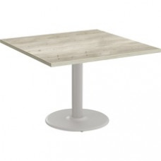 Special-T Cantina-2 Dining Table - Aged Driftwood Square Top - Fog Gray, Powder Coated Base - 42
