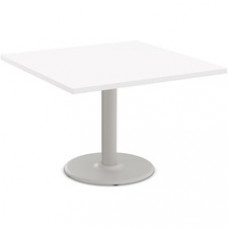 Special-T Cantina-2 Dining Table - White Square Top - Fog Gray, Powder Coated Base - 42