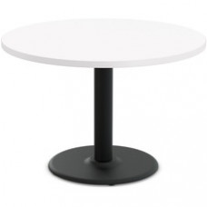 Special-T Cantina-2 Dining Table - White Round Top - Black Wrinkle, Powder Coated Base x 42