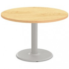 Special-T Cantina-2 Dining Table - Crema Maple Round Top - Fog Gray, Powder Coated Base x 42