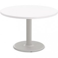 Special-T Cantina-2 Dining Table - White Round Top - Fog Gray, Powder Coated Base x 42