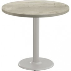 Special-T Cantina-2 Dining Table - Aged Driftwood Round Top - Fog Gray, Powder Coated Base x 42