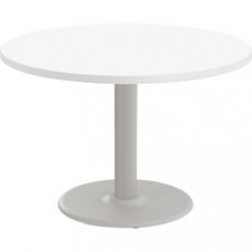 Special-T Cantina-2 Dining Table - White Round Top - Fog Gray, Powder Coated Base - 1 Legs x 42