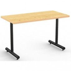 Special-T Kingston Training Table Component - Crema Maple Rectangle Top - Black T-shaped Base - 48