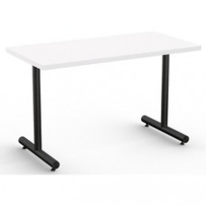 Special-T Kingston Training Table Component - White Rectangle Top - Black T-shaped Base - 48