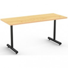 Special-T Kingston Training Table Component - Crema Maple Rectangle Top - Black T-shaped Base - 60