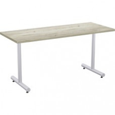 Special-T Kingston Training Table Component - Aged Driftwood Rectangle Top - Metallic Sand T-shaped Base - 60