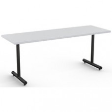 Special-T Kingston Training Table Component - Light Gray Rectangle Top - Black T-shaped Base - 72