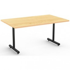 Special-T Kingston Training Table Component - Crema Maple Rectangle Top - Black T-shaped Base - 60