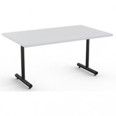Special-T Kingston Training Table Component - Light Gray Rectangle Top - Black T-shaped Base - 60