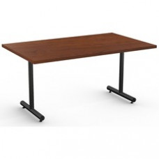 Special-T Kingston Training Table Component - Mahogany Rectangle Top - Black T-shaped Base - 60