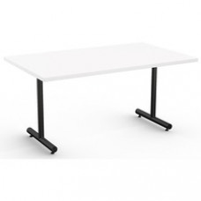 Special-T Kingston Training Table Component - White Rectangle Top - Black T-shaped Base - 60