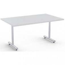 Special-T Kingston Training Table Component - Light Gray Rectangle Top - Metallic Sand T-shaped Base - 60