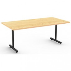 Special-T Kingston Training Table Component - Crema Maple Rectangle Top - Black T-shaped Base - 72