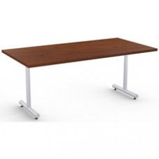 Special-T Kingston Training Table Component - Mahogany Rectangle Top - Metallic Sand T-shaped Base - 72