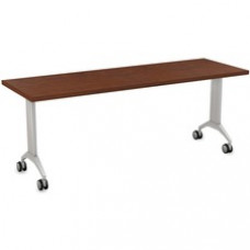 Special-T Link Flip & Nest Table - Mahogany Rectangle Top - Metallic Silver T-shaped Base - 72