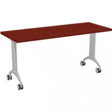 Special-T Link Flip & Nest Table - Espresso Rectangle Top - Metallic Silver T-shaped Base - 60