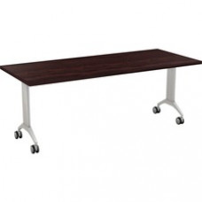 Special-T Link Flip & Nest Table - Espresso Rectangle Top - Metallic Silver T-shaped Base - 72