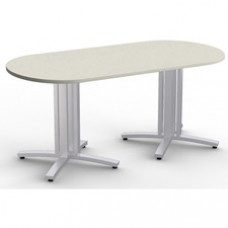 Special-T Structure 4X Conference Table - Crisp Linen Racetrack Top - Powder Coated Base - 72