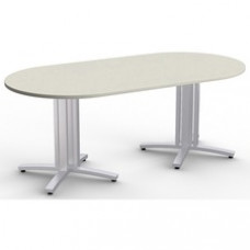 Special-T Structure 4X Conference Table - Crisp Linen Racetrack Top - Powder Coated Base - 84