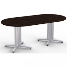 Special-T Structure 4X Conference Table - Ebony Recon Racetrack Top - Powder Coated Base - 84