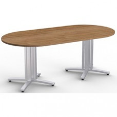 Special-T Structure 4X Conference Table - River Cherry Racetrack Top - Powder Coated Base - 84