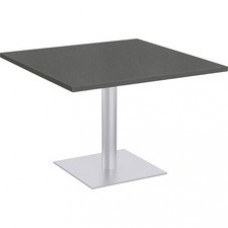 Special-T Sienna Bar-height Cafe Table - Gray Square Top - Powder Coated, Metallic Silver Base x 36