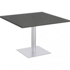 Special-T Sienna Cafe Table - Gray Square Top - Powder Coated, Metallic Silver Base x 36