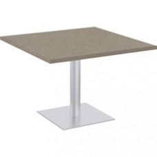 Special-T Sienna Bar-height Cafe Table - Brown Square Top - Powder Coated, Metallic Silver Base x 42