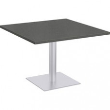 Special-T Sienna Bar-height Cafe Table - Gray Square Top - Powder Coated, Metallic Silver Base x 42