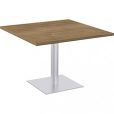 Special-T Sienna Cafe Table - Brown Square Top - Powder Coated, Metallic Silver Base x 42