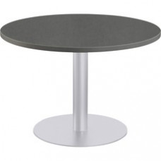 Special-T Sienna Bar-height Cafe Table - Gray Round Top - Powder Coated, Metallic Silver Base x 1.25