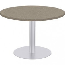 Special-T Sienna Cafe Table - Gray Round Top - Powder Coated, Metallic Silver Base x 1.25