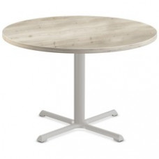 Special-T StarX-2 Dining Table - Aged Driftwood Round Top - Gray, Powder Coated Base x 42