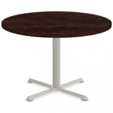 Special-T StarX-2 Dining Table - Espresso Round Top - Gray, Powder Coated Base x 42