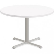 Special-T StarX-2 Dining Table - White Round Top - Gray, Powder Coated Base x 42