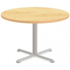 Special-T StarX-2 Dining Table - Crema Maple Round Top - Gray, Powder Coated Base x 42