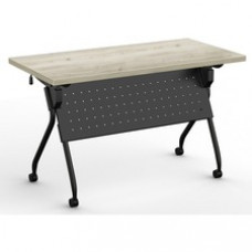 Special-T Transform-2 Flip & Nest Table - Aged Driftwood Rectangle Top - Black Cross Beam Base x 48