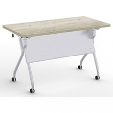 Special-T Transform-2 Flip & Nest Table - Aged Driftwood Rectangle Top - Silver Cross Beam Base x 48