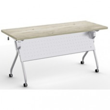 Special-T Transform-2 Flip & Nest Table - Aged Driftwood Rectangle Top - Silver Cross Beam Base x 60