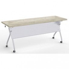 Special-T Transform-2 Flip & Nest Table - Aged Driftwood Rectangle Top - Silver Cross Beam Base x 72